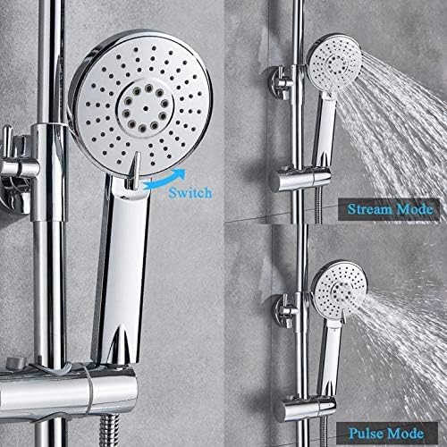 Set miscelatore termostatico per doccia a pioggia da bagno, rubinetto girevole per vasca da bagno, doccia con acqua calda e fredda cromata, montaggio a parete Beauty Comes