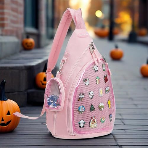 Mens Womens Oxford Ita Bag Pin Display Chest Pack Single Shoulder Bag Sport Backpack Packs Hiking Daypack