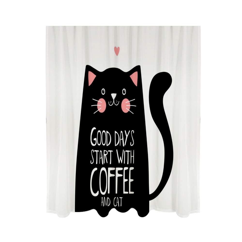 Rideau voilage en tulle Kawaii Chat pour une chambre d'enfant douce