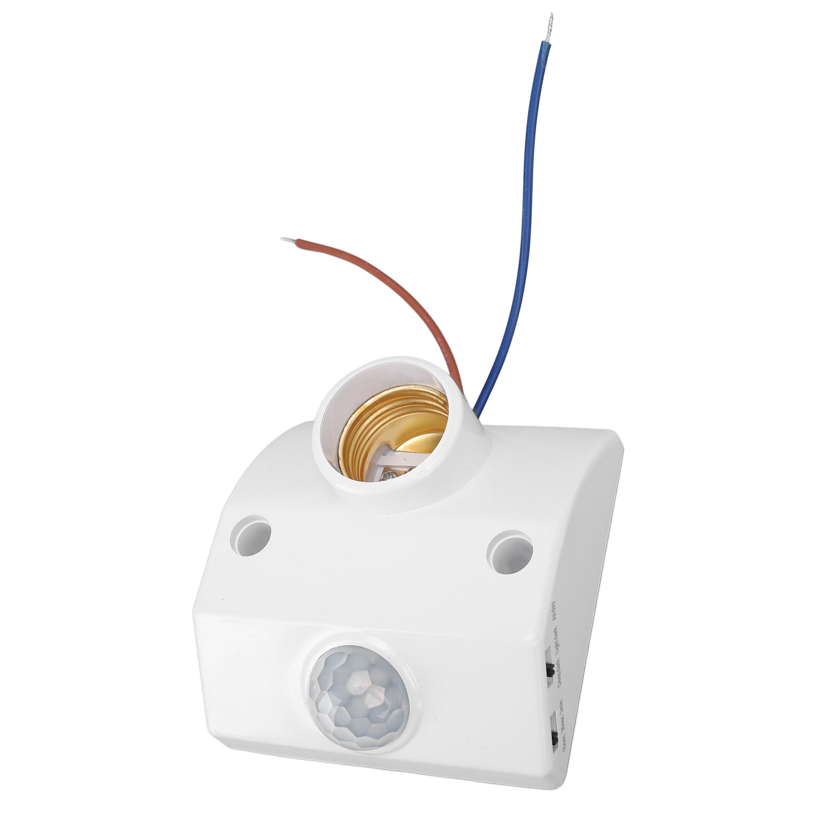 FTVOGUE Accensione Regolabile di Notte, Controllo della Luce, Presa Luce con Sensore di Movimento PIR, Base Lampadina E27, per Garage, Cantina, Portico, Lavanderia