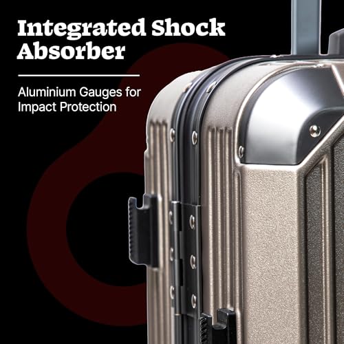 Image of Vertica Hard PC Luggage, Set of 2, Cabin and Medium Size, 100% Polycarbonate, Lightweight and Durable, Silent Wheels, Anti-Theft with Aluminium Frame, and 2 TSA Approved Locks, Granite Haze