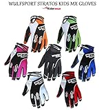 Wulfsport Stratos Junior Motocross Quad Pit Bike Offroad Enduro Kinder MX Handschuhe in Schwarz, Blau, Grün, Orange, Pink, Rot, Weiß, blau, XXXS