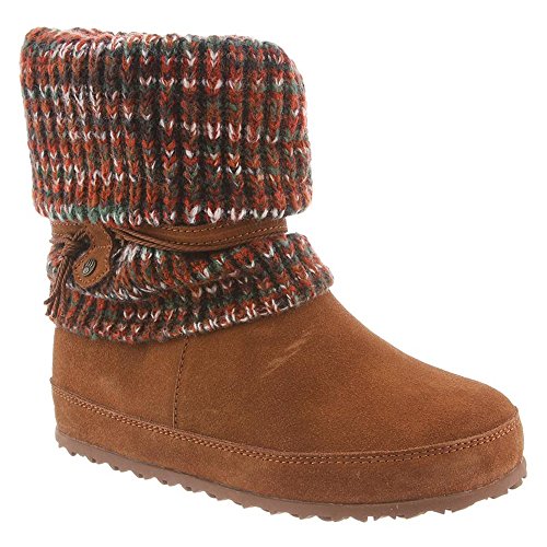 BEARPAW Women's Cosima Suede/Knit Hickory Ii Mid-Calf Suede Boot - 8M