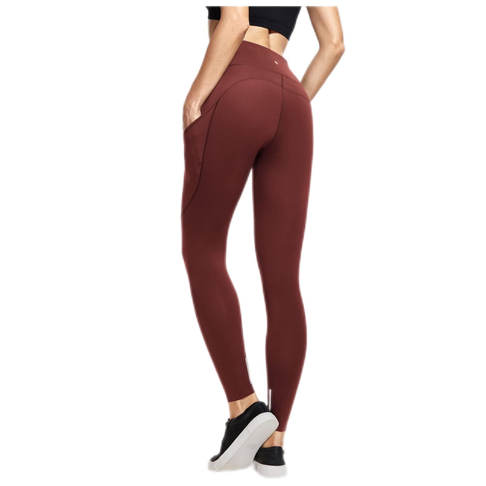 Polainas Impermeables Pantalones de yoga de cintura alta de las mujeres con bolsillos desnudos sentidos entrenando leggings-25 pulgadas Polainas Trail Running ( Color : Savannah04 , Size : X-Small )