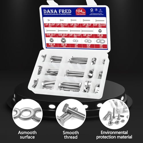 Kit surtido de tornillos 1/4 y rosca hexagonal para evitar desajustes 4
