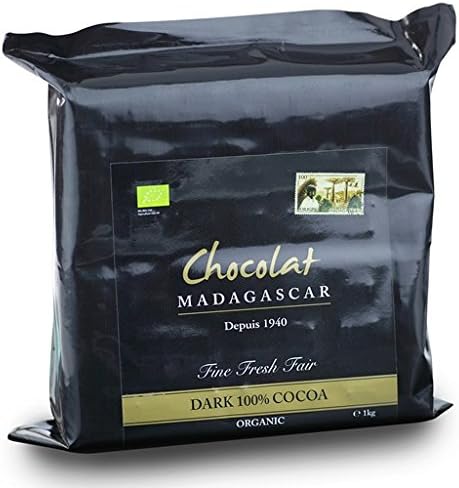 Chocolat Madagascar, Organic 100% Dark Chocolate couverture 1kg