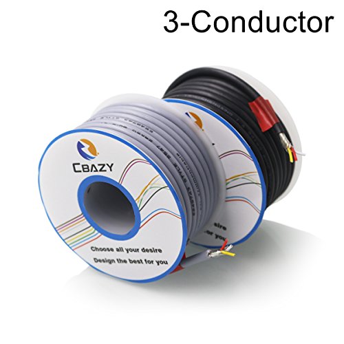 Cbazy™ 2547 24 Awg Control Cable Copper Wire Shielded Audio Cable Headphone Cable Signal Line 3-Core 6 Meter Black #TOP5
