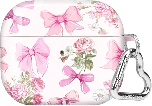 Miniatura 3 de Velvet Caviar Funda compatible con AirPods de tercera generación con llavero – Lindas fundas protectoras duras para AirPod 3 para mujer – Rosa