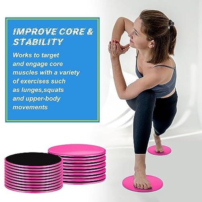 Jenaai 24 Pcs (12 Pairs) Core Sliders Exercise Glider Discs Bulk for Group Training Classes Fitness Slider for Working Out Dual Sided Core Gliding Discs AB Pads for Carpet Hardwood Floor