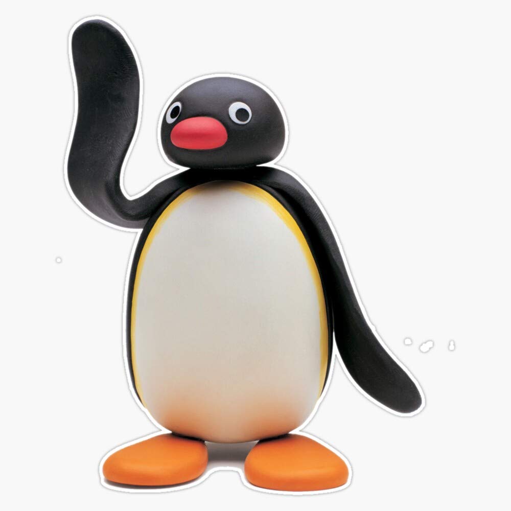 Pingu Says Hello Vinyl Waterproof Sticker Decal Car Laptop Wall Window Bumper Sticker 5"