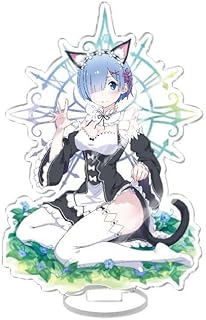 Re:ゼロから始める異世界生活 アニメキャラクター用アクリルスタンド 台座付き クリアディスプレイ 卓上飾り コレクション インテリア デコ用品 0407144226-25