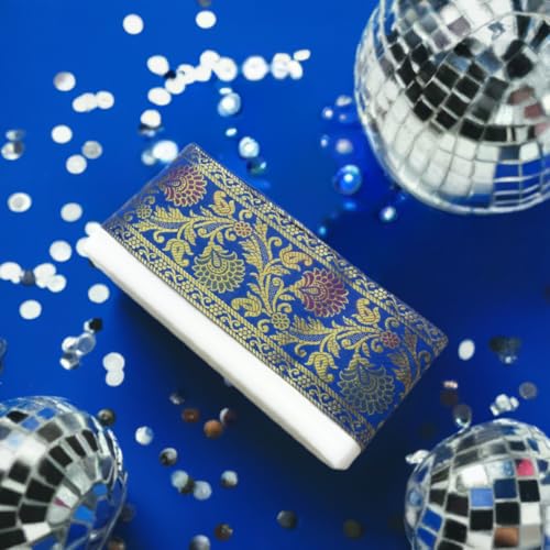 Image of Brocade Ethnic Work 9 Meter Laces and Borders Material for Dresses, Sarees, Lehenga, Suits, Blouses, Dupatta, chunri and Crafts (Royal Blue)