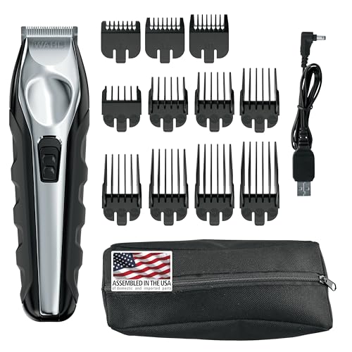 Wahl USA Lithium Ion Total Beard Trimmer for Men with 11 Guide Combs for Easy Trimming, Detailing, &...