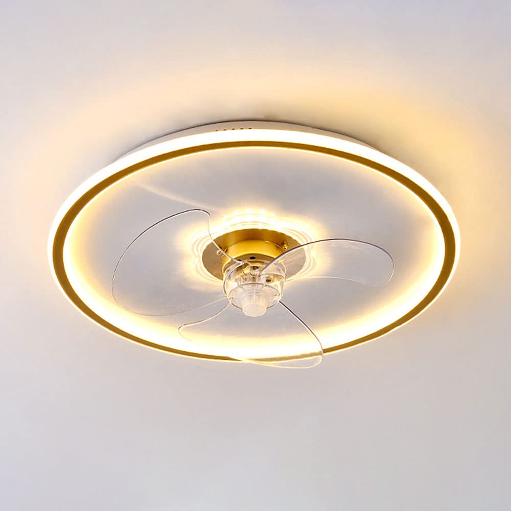 Lustre plafonnier ventilateur LED dimmable design nordique chic et muet
