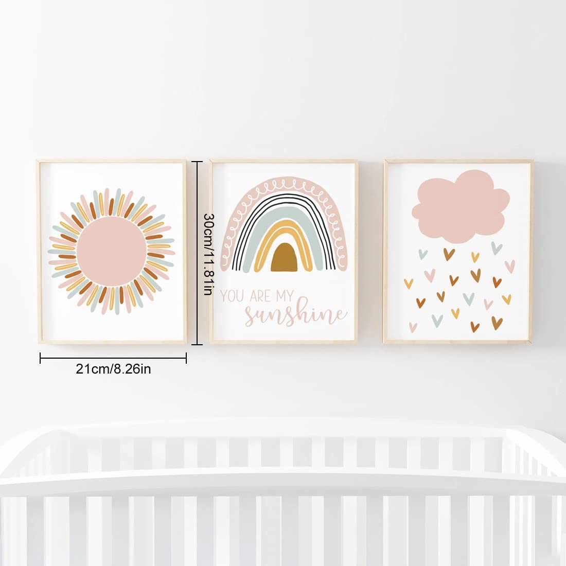 PLABBDPL Immagini per la Cameretta dei Bambini, Set di 3 Quadri Poster, Tela, Decorazione da Parete Regalo senza Cornice
