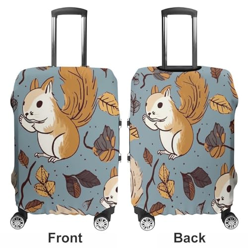 Cute Squirrel Luggage Cover, Washable Elastic Suitcase Cover Protector Fit 18-32 Inch Luggage3