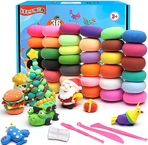 ifergoo Air Dry Clay, 36 Colors Magic Foam DIY Molding Clay for Slime add ins & Slime Supplies, Easy to use, Great Gift for Kids