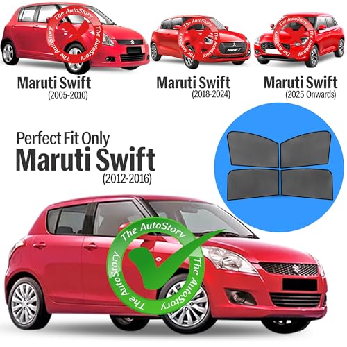 Image of AutoStory Custom Fit Non-Magnetic Cotton Mesh Car Sunshade for Maruti Swift 2012-2016| UV & Heat Protection Car Window Curtains | Privacy Car Sun Shade | Breathable Vehicle Specific Side Window Shades