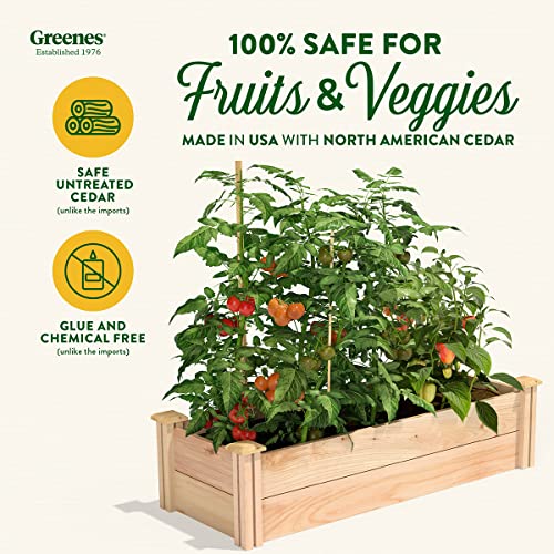 Greenes Fence Premium Cedar Raised Garden Bed, 16" X 48" X 11" - Made In Usa With North American Cedar #TOP2