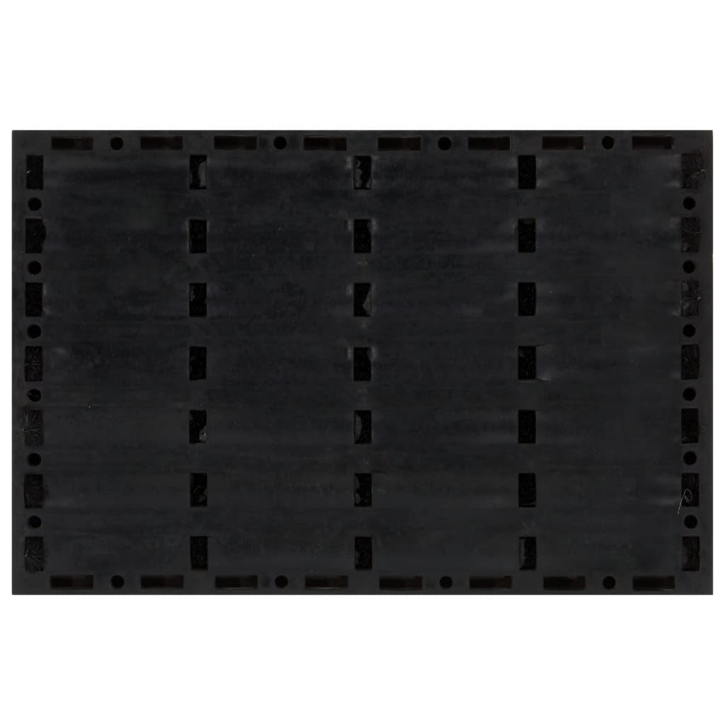 Felpudo rectangular 40 x 60 cm goma y fibra de coco | Base antideslizante, apta para aspiradora, interior y exterior, para porche y garaje
