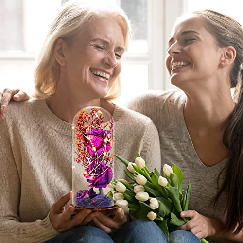 Ulif Beauty and the Beast rozen cadeaus voor vrouwen verjaardag, roos in glazen koepel voor mam, oma, vrouwen, Moederdag… - Image 7
