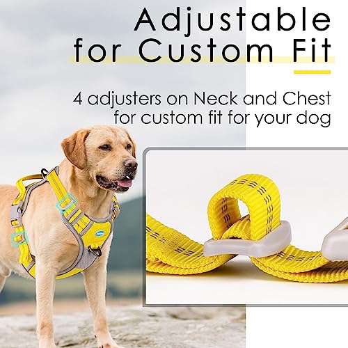 ThinkPet No Pull Harness Atmungsaktives Sportgeschirr mit Griff - Sicherheitsweste für Hunde, gepolstert, reflektierend, verstellbar, Clip hinten/vorne für Easy Control