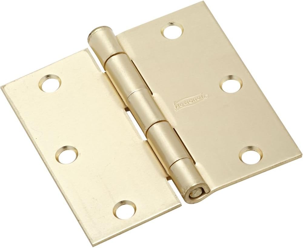 National Hardware N176-628 V512 Door Hinges in Satin Brass, 2 pack,3-1/2 Inch