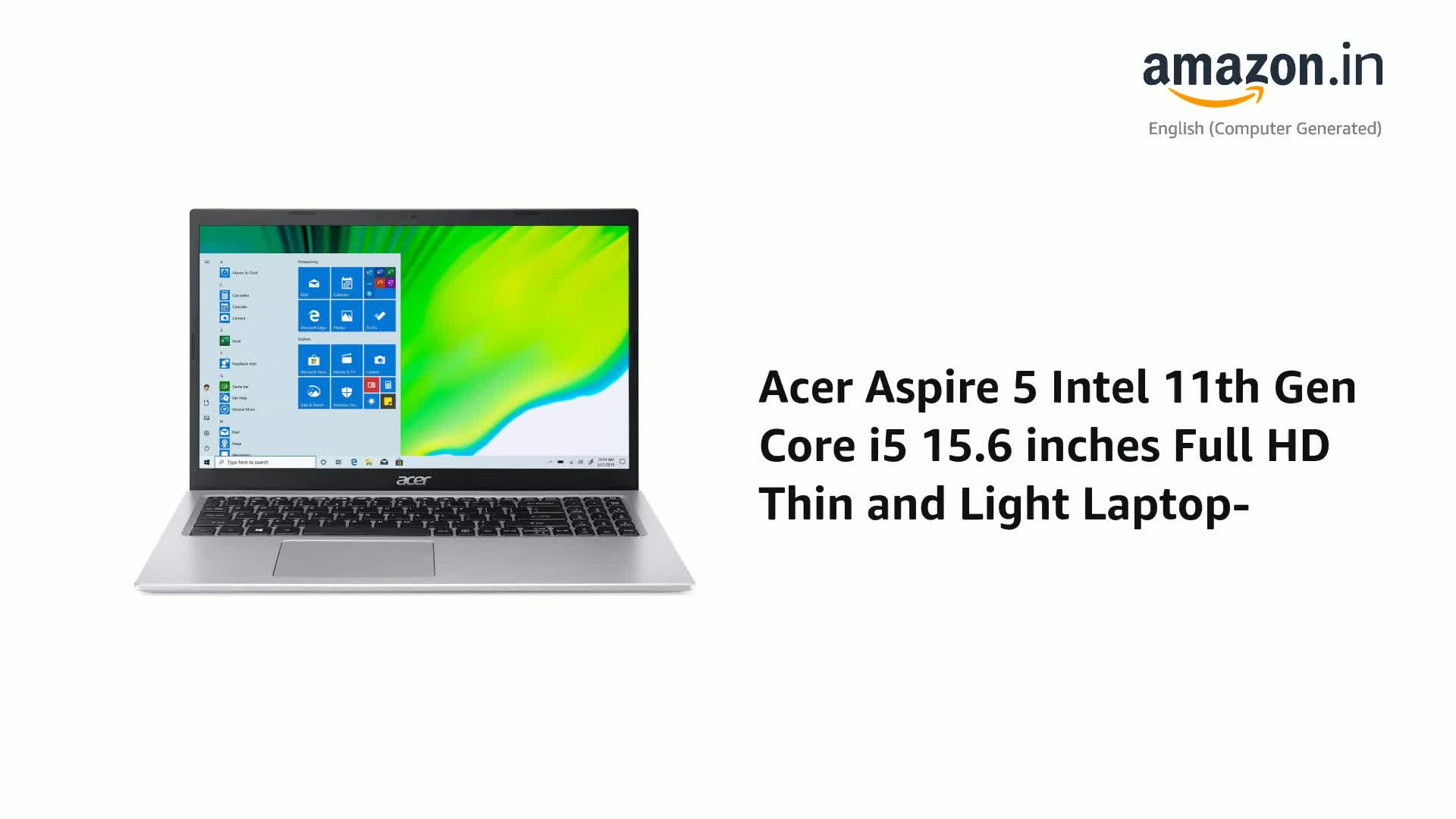 Acer Aspire 5 Intel 11th Gen Core i5 15.6 inches Full HD Thin and