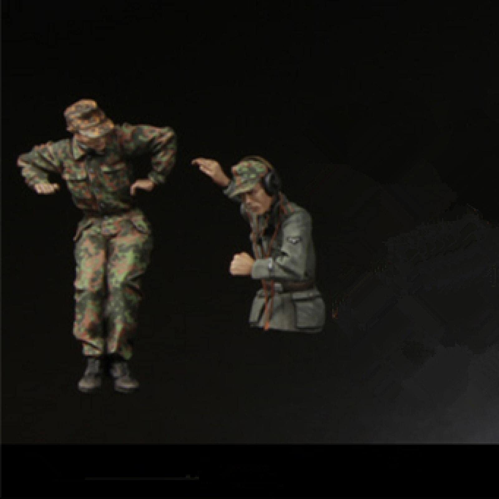 Risjc Kit De 3 Soldats Allemands 1/35 – Résine Non Peinte – Équipage De Char – Seconde Guerre Mondiale – Modélisme Pour Collectionneurs