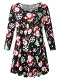 Picture of LARACE Ugly Christmas Shirts for Womens Plus Size Dressy Tops 3/4 Sleeve Ladies Tunic Loose Fit Casual Basic Clothes(4X, Flower40)