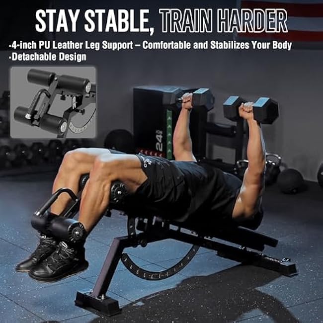 Mikolo 1200LB Weight Bench, Adjustable Workout Bench with Detachable Leg Support, Vertical Storage Space-Saving Exercise Bench for Home Gym, Incline Flat Decline Sit Up Bench for Full Body Fitness