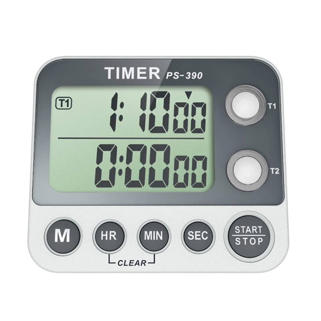 Minuterie de cuisine LCD grand écran avec alarme sonore et compte à rebours précis