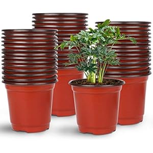 Augshy 130 Pcs 4 Plastic Plants Nursery Seed Starting Pots