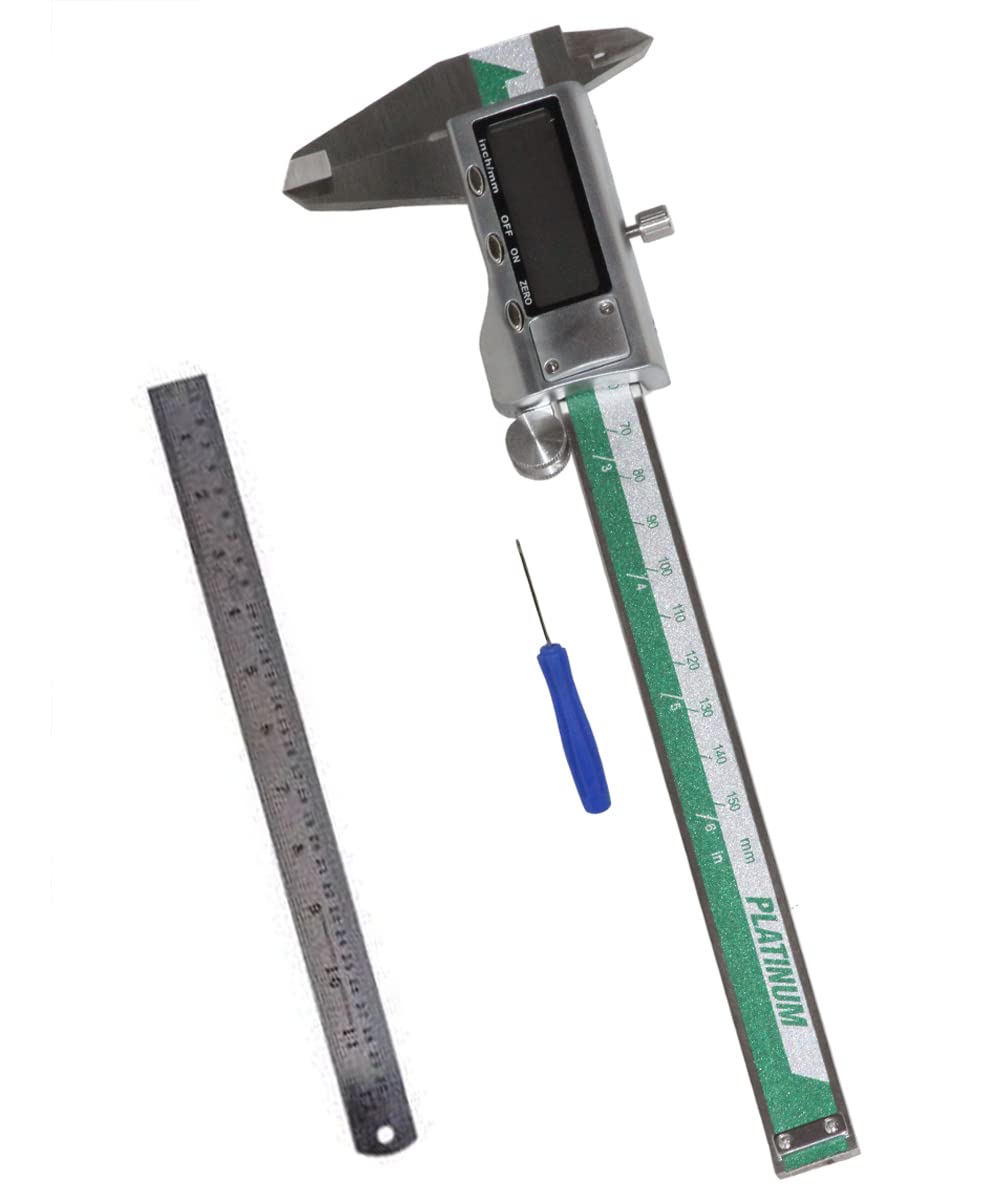 Digital Craft Vernier Caliper Stainless Steel 6Inch 0-150mm Metal Micrometer Measuring Tool Caliper Gauges Digital Vernier Platinum 150mm,12" Scale Ruler (B0BB7PM3TC) Amazon Price History, Amazon Price Tracker