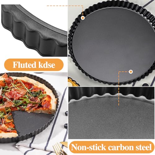8 Inch Round Fluted Tart Pan with Removable Base for Baking Pies and Quiches - Image 4