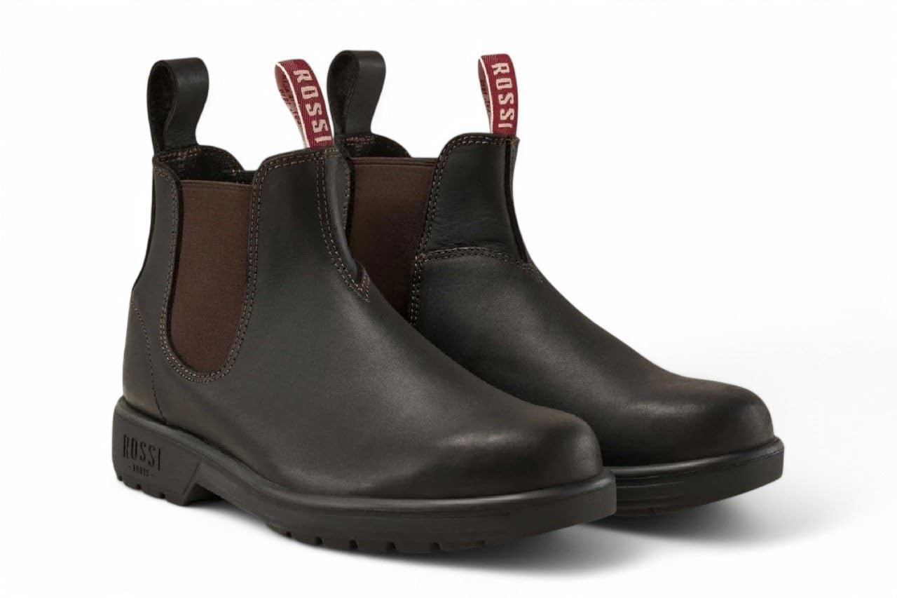 Infinity Leather Rossi Endura 303 Marrone Rustico Pelle scamosciata Pelle Chelsea Stivali da Lavoro Unisex Australiani Resistenti Alla Caviglia