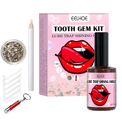 Maseaxi Strass Dentaire Kit, Kit De Gemmes Dentaires, Strass Dentaire Kit avec Colle, Bijoux De Dents De Bricolage Professionnels Robustes Et Fiables, Kit De Gemmes De Dents pour Débutant Cover
