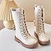 Girls Ankle Boots Waterproof High Top Thick Leather Lace Up Boot Fashion Thick Soft Flat Outdoor Shoe