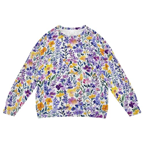 JUNZAN Romania Lavender Summer Flowers Kids Boys Hoodie Sweatshirt Crewneck Tops Clothing Shirts Athletic 4T