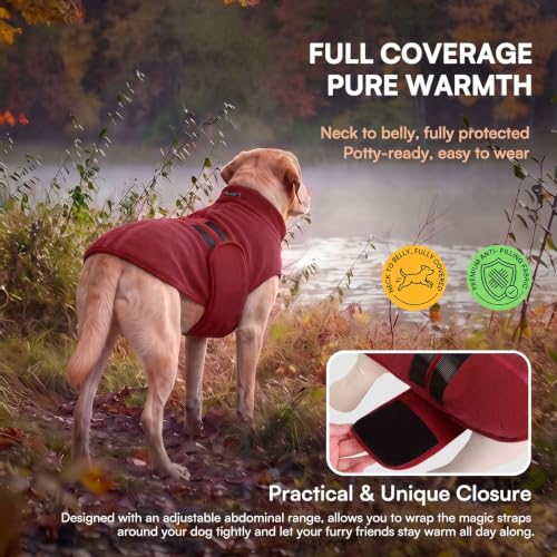 Image of Queenmore Small Dog Sweater,Soft Fleece Dog Vest Dog Jacket with Leash Hole