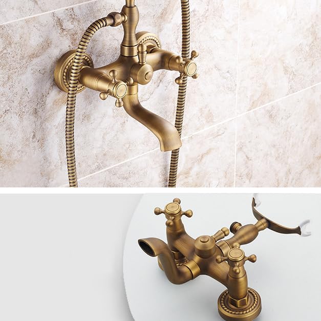 Mitigeur de douche pour baignoire mural double levier avec douchette - 3