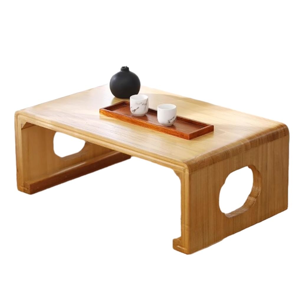 Petite table basse japonaise de méditation pour balcon et baie vitrée