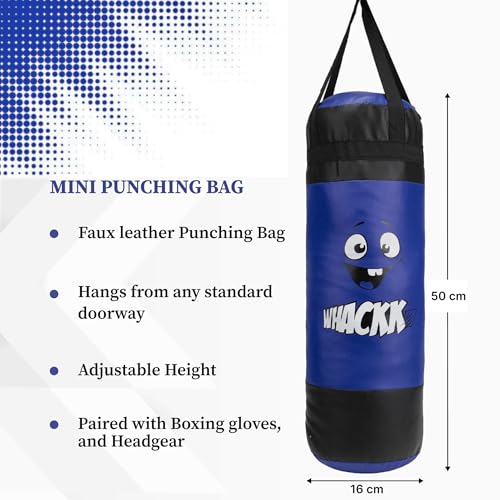Image of WHACKK Junior Boxing Kit Blue | Boxing Set for Kids & Beginners | Lightweight Training Kit for Home Practice, Fitness & Self-Defence, Boys & Girls