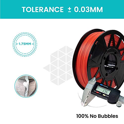 Image of Tesseract Premium PLA + 1.75mm 3D Printing Filament | Dimensional Accuracy + /- 0.03mm | Compatible with Most FDM Printers | 1 KG 3D Printer Filament - PLA Red (Quantity 10)