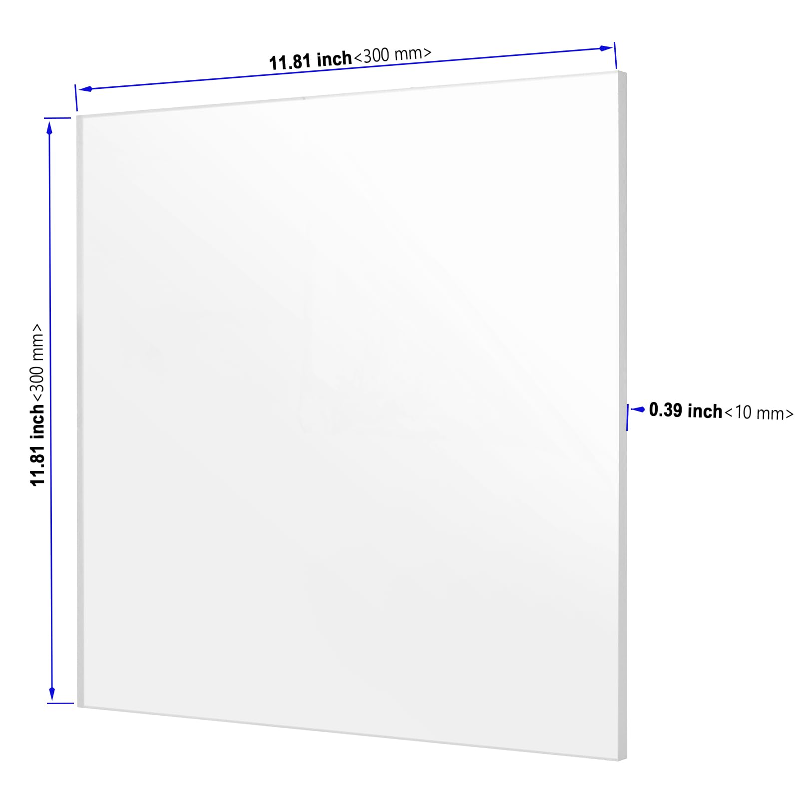 Plaque Plexiglass Transparent 30x30 cm 10 mm - Plaque Acrylique pour Gravure Laser, Décoration, Bricolage - Matériau Incassable