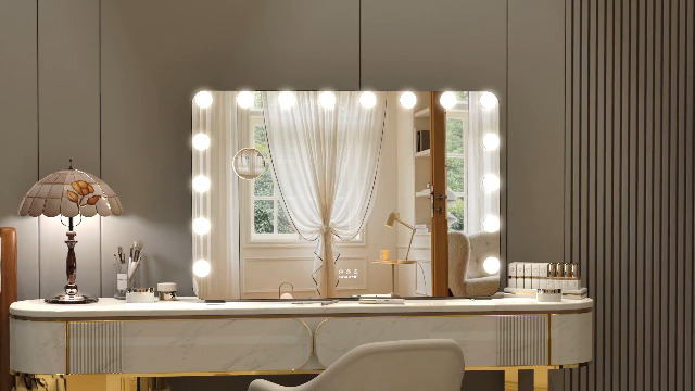 Amazon.co.jp: BEAUTME 卓上ミラー 女優ミラー 化粧鏡 3色ライトモード