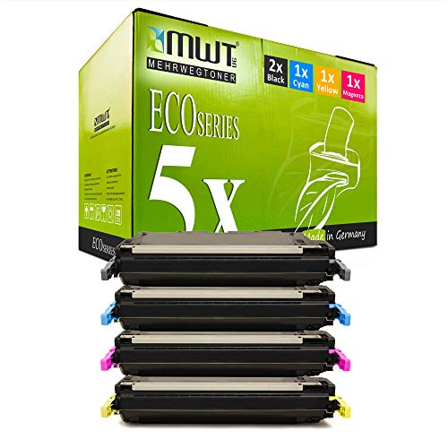 5X MWT Toner Compatible para Canon IR C 1021 1022 1028 wie C EXV 26 CEXV26 Set Negro Blue Rojo Amarillo