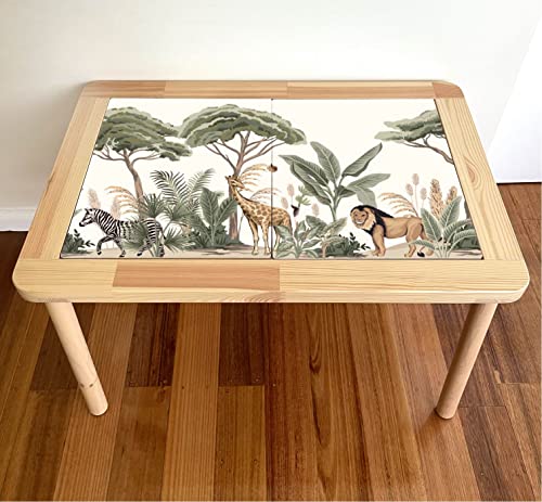 Toddle Way Decal/Stickers Compatible with IKEA Flisat Table Top (Safari)
