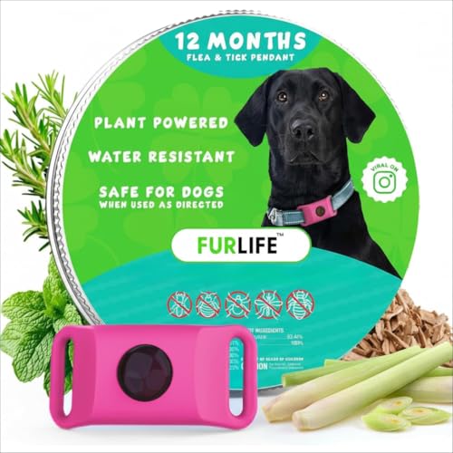 Image of FurLife Green Pet Tag - Calming & Flea and Tick Prevention Pendant for Dogs & Cats | Waterproof Collar Tag | Safe for All Breeds