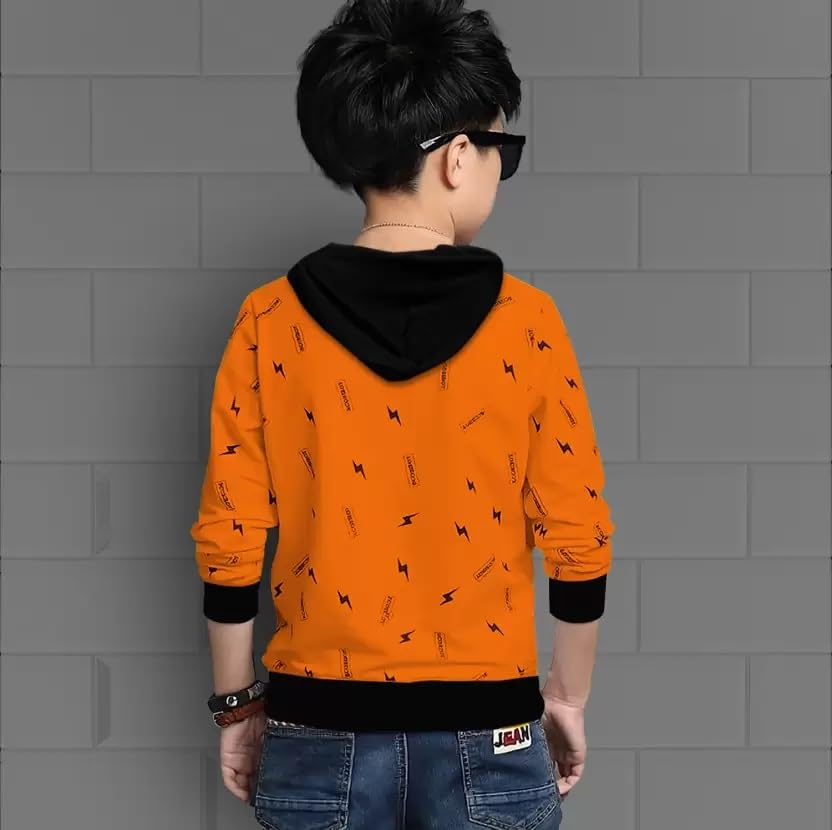Image of LilBits Boys Regular Fit Printed Hooded Casual T-Shirt